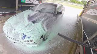 POV washing a Mauritius Blue 2024 BMW M850i 4K, 60 fps.