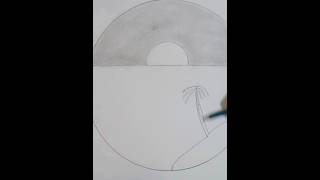 Circle Scenery Simple Drawing Beautiful Pencil Drawing Easy @ArtProphec#shorts #ytshorts #drawing