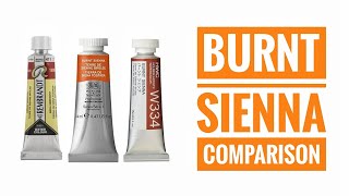 Burnt Sienna Watercolor Comparison - Winsor & Newton - Da Vinci - Rembrandt - Holbein - Schmincke