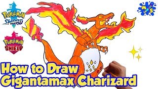How to Draw Gigantamax Charizard from Pokemon | Easy step by step drawing