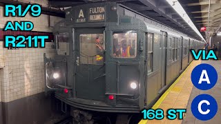 NYC Subway: NIS R1/9 with R211T at 168th Street on the A and C lines! Rare catch (2/5/24)