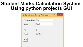 Student Marks Calculation System Using python projects GUI