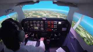 Flight Simulator Saitek Home cockpit Cessna landing LFOH in C 182