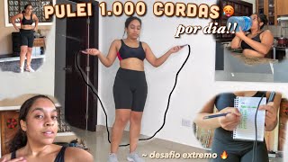 PULEI 1000 CORDAS POR DIA DURANTE UMA SEMANA DE TREINOS!! 🥵*jump rope challenge* | Mel MOraes