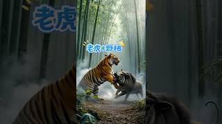 当一只老虎与一头野猪混合，究竟会变成什么样的怪兽？#animals #fusion #beast #tiger #wildboar #怪兽