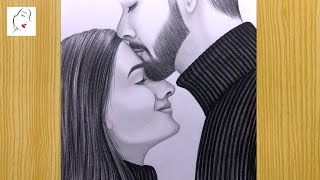 Romantic Couple Drawing | Romantic Propose Drawing | How To Draw Couple | The Crazy Sketch