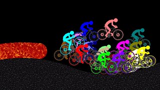 Escape from the Lava 3 - Survival Bicycle Race in Algodoo