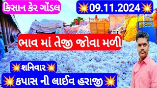 આજના કપાસ ના ભાવ | કપાસ ના બજાર ભાવ | cotton crop price | aaj na kapas na bhav Gondal 09/11/2024