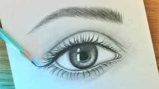 Realistic eyes drawing for beginners || Easy eyes Sketch || Eyes step by step drawing