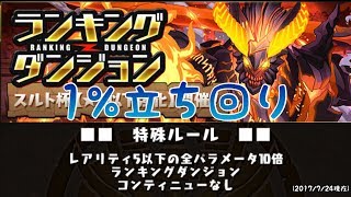 【パズドラ】ランキングダンジョンスルト杯・1%立ち回り(2017/7/24)