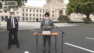 小泉環境大臣が“屋外”会見　新型コロナ対策で(20/04/07)