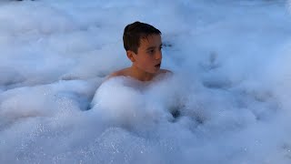 Filling my Backyard with Millions of Bubbles! *The Biggest Bubble Bath*
