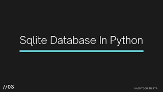 Creating Sqlite Database | Password Manager Using Python | Episode 3
