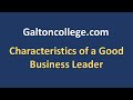 Characteristics of a Good Business Leader