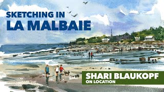 Shari Blaukopf:  Sketching on location in La Malbaie