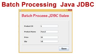Batch processing Java JDBC
