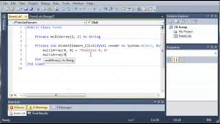 Visual Basic - 90 - Multi Dimensional Arrays