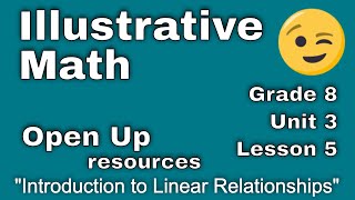 😉 8th Grade, Unit 3, Lesson 5 "Introduction to Linear Equations" IM Math