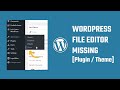 Fix: WordPress theme file editor missing in appearance | Enable plugin file editor | #WordPress 26