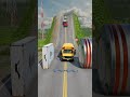 Cars & School Bus vs Wall Bollards Crush #7 - BeamNG.Drive