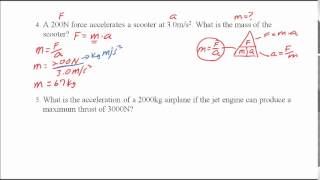 Using The Force Equation F=ma
