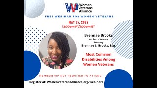 Webinar: Most Common Disabilities Among Women Veterans