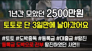 [도중치이야기[352] 1년간 모았던 2500만원이 토토로 단 3일만에 날아갔어요 (사연읽어주는/썰이야기)