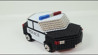 how to make a police car with magnet balls