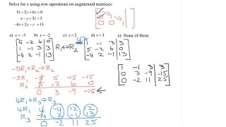 Solve System of Linear Equations in 3 Variables Using Gaussian Elimination on the Augmented Matrix