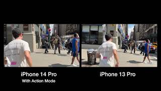 iPhone 14 Pro Action mode video vs. iPhone 13 Pro comparison