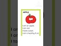 apple fruit fruits english few words about apple fruit easy learning yt shorts