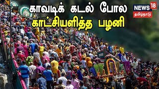 பழனி மலைக்கோவிலில் ஒரே நேரத்தில் குவிந்த 2800 காவடிகள் | காவடிக் கடல் போல காட்சியளித்த பழனி