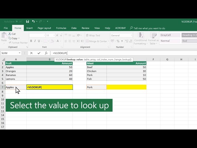 How To Create A Lookup Table In Excel Using Vlookup Infoupdate Org