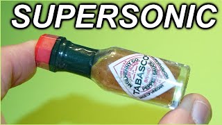 MRE HOT SAUCE bottle propelled to SUPERSONIC speeds