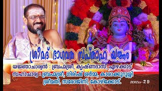 Bhagavatha Sapthaham 29|| ശ്രീമദ് ഭാഗവതസപ്താഹ യജ്‌ഞം|| Brahmasri Krishnadas Ezhakkad.