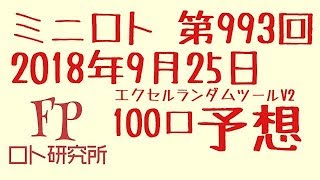 宝くじ FPロト研究所 ミニロト第993回の予想 NO.0105