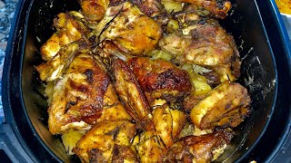 وصفة الدجاج 🐓رائعة في القلاية الهوائية بتتبيلة لذيذة مع البطاطس 🥔