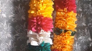 క్లాత్ తో పూల దండలు ఎలా చేసుకోవాలి #💃how to make cloth garland