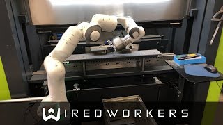 Automated press brake loading with cobot Franka Emika Panda | WiredWorkers