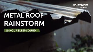 Rain on Metal Roof and Rainstorm Thunder Sleep Sound - 10 Hours - Black Screen