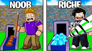 Noob vs Riche Mining Factory Tycoon dans Roblox