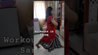 Workouts in Saree 🥻 #yoga #asana #health #fitness #saree #workout #shorts #youtube #youtubeshorts