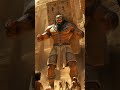 giants lifting big stones to build the ancient egyptian pyramids