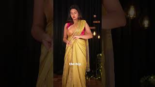 How to Drape a Saree with 1 Safety Pin | Draping a Tissue Silk Saree - I Love Sarees