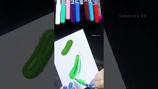 Charming Cucumber Art #shorts #shortsvideo #viral #cucumber #sahanasart #howtodraweasy