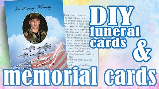DIY Memorial Cards - Printable Funeral Cards Template