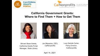 Webinar recording: California Government Grants: Where to find them and how to get them