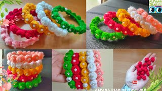 How to make Woolen Flower bangles for kids and Teenagers | Handmade /Homemade Bangles DIY