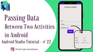 Passing Data Between Two Activities in Android II Android Studio Tutorial - #22