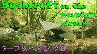 ブッシュクラフト・絶景渓流でタープ＆ハンモック泊 Overnight Bushcraft